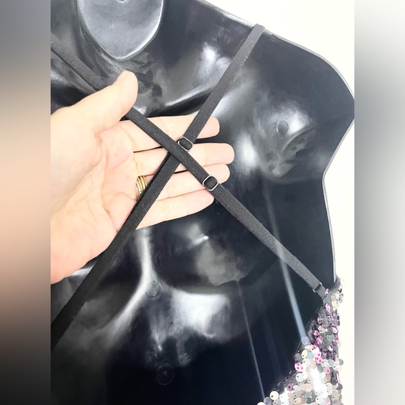 COSMOPOLITAN silver pink sequins midi dress M - Picture 5 of 5